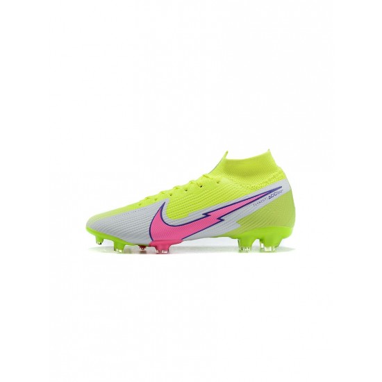 Nike Mercurial Superfly 7 Elite FG Volt White Pink Soccer Cleats
