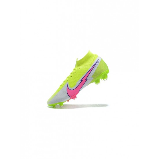 Nike Mercurial Superfly 7 Elite FG Volt White Pink Soccer Cleats