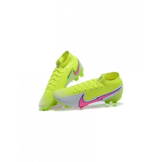 Nike Mercurial Superfly 7 Elite FG Volt White Pink Soccer Cleats