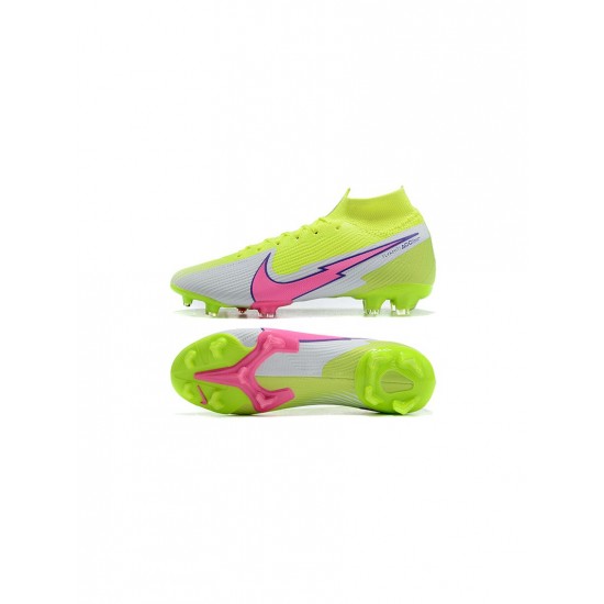 Nike Mercurial Superfly 7 Elite FG Volt White Pink Soccer Cleats