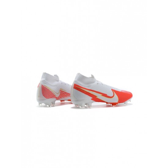 Nike Mercurial Superfly 7 Elite FG White Red Soccer Cleats