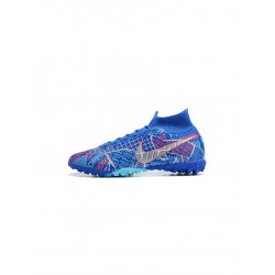 Nike Mercurial Superfly 7 Elite Sancho TF Racer Blue White Aurora Green Black Soccer Cleats