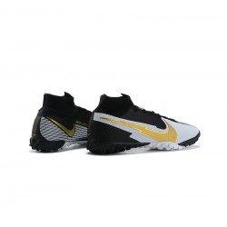 Nike Mercurial Superfly 7 Elite TF Black White Gold Soccer Cleats