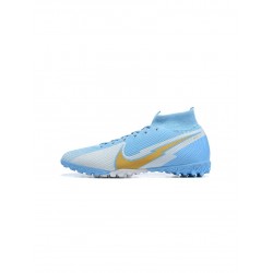 Nike Mercurial Superfly 7 Elite TF Blue White Gold Soccer Cleats