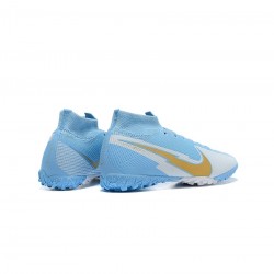 Nike Mercurial Superfly 7 Elite TF Blue White Gold Soccer Cleats