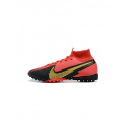 Nike Mercurial Superfly 7 Elite TF Red Black Gold Soccer Cleats
