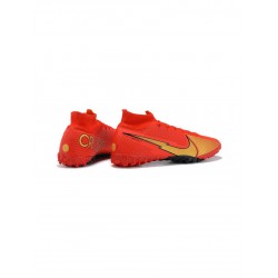 Nike Mercurial Superfly 7 Elite TF Red Gold Black Soccer Cleats