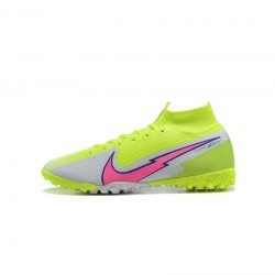 Nike Mercurial Superfly 7 Elite TF Volt White Pink Soccer Cleats