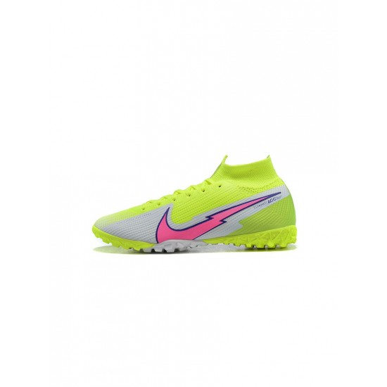 Nike Mercurial Superfly 7 Elite TF Volt White Pink Soccer Cleats