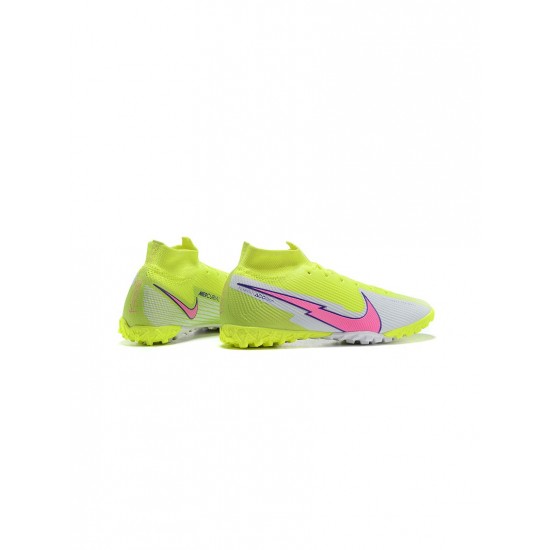 Nike Mercurial Superfly 7 Elite TF Volt White Pink Soccer Cleats