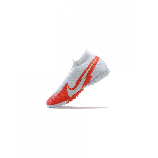 Nike Mercurial Superfly 7 Elite TF White Red Soccer Cleats