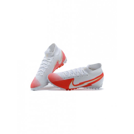 Nike Mercurial Superfly 7 Elite TF White Red Soccer Cleats