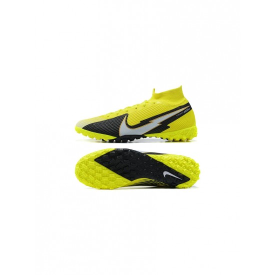 Nike Mercurial Superfly TF Volt White Black Soccer Cleats