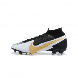 Nike Mercurial Superfy 7 Elite FG Black White Gold Soccer Cleats