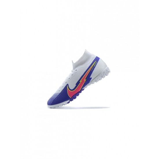 Nike Mercurial Superfy 7 Elite TF Blue White Pink Soccer Cleats