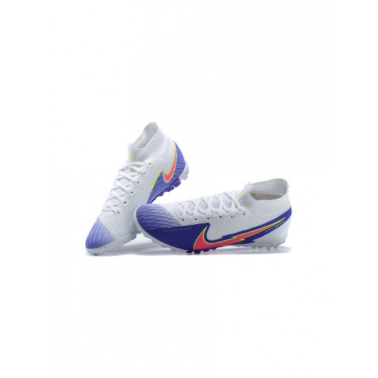 Nike Mercurial Superfy 7 Elite TF Blue White Pink Soccer Cleats