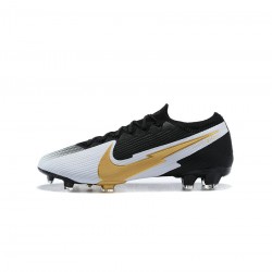 Nike Mercurial Vapor 13 Elite FG Black White Gold Soccer Cleats