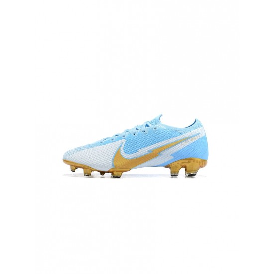 Nike Mercurial Vapor 13 Elite FG Blue White Gold Soccer Cleats