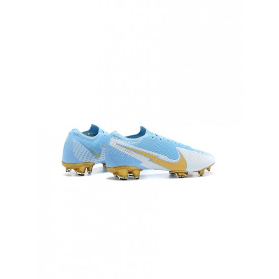 Nike Mercurial Vapor 13 Elite FG Blue White Gold Soccer Cleats