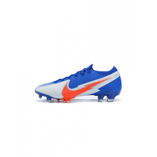 Nike Mercurial Vapor 13 Elite FG Blue White Orange Soccer Cleats