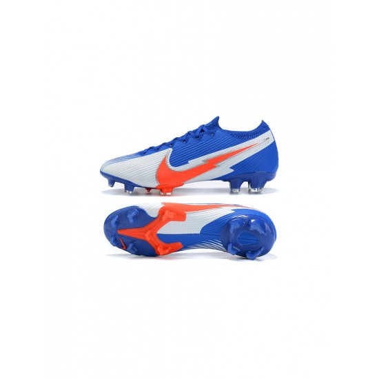 Nike Mercurial Vapor 13 Elite FG Blue White Orange Soccer Cleats