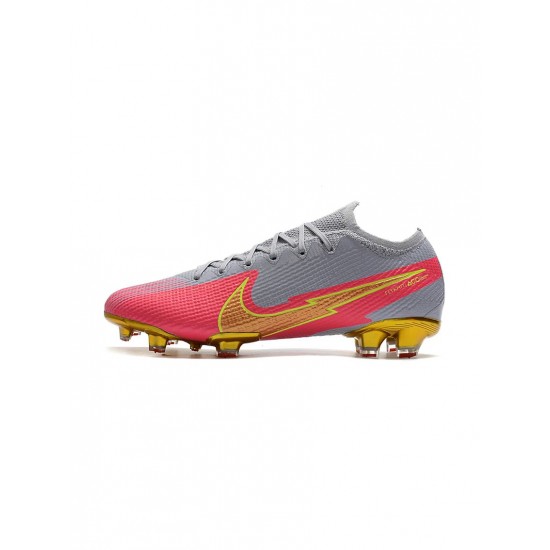 Nike Mercurial Vapor 13 Elite FG Gray Pink Gold Soccer Cleats