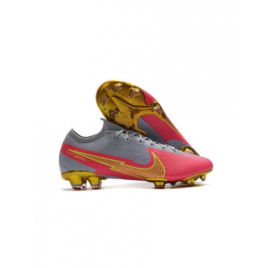 Nike Mercurial Vapor 13 Elite FG Gray Pink Gold Soccer Cleats