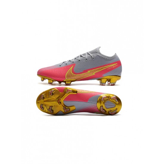 Nike Mercurial Vapor 13 Elite FG Gray Pink Gold Soccer Cleats