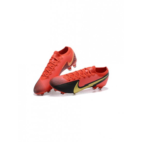 Nike Mercurial Vapor 13 Elite FG Red Black Gold Soccer Cleats