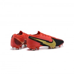 Nike Mercurial Vapor 13 Elite FG Red Black Gold Soccer Cleats