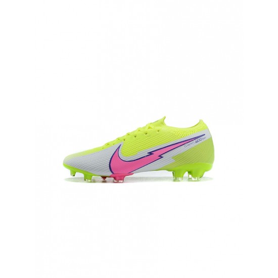 Nike Mercurial Vapor 13 Elite FG Volt White Pink Soccer Cleats