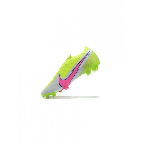 Nike Mercurial Vapor 13 Elite FG Volt White Pink Soccer Cleats