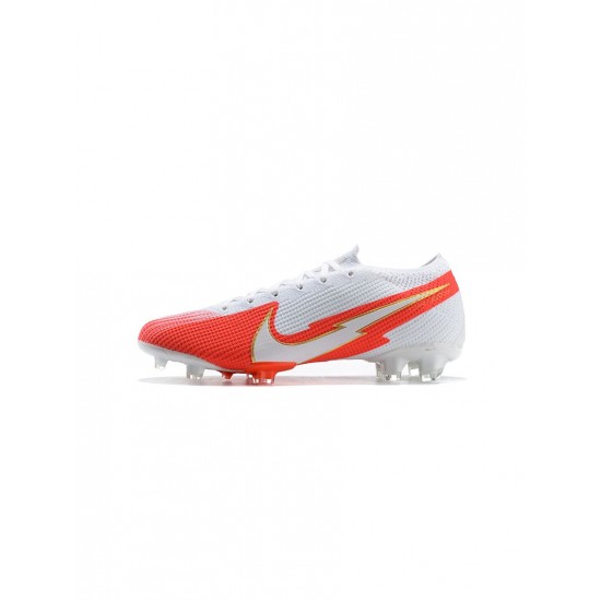 Nike Mercurial Vapor 13 Elite FG White Red Gold Soccer Cleats