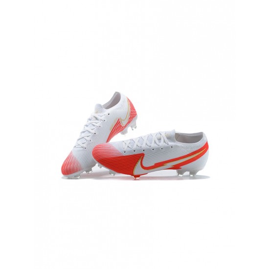 Nike Mercurial Vapor 13 Elite FG White Red Gold Soccer Cleats