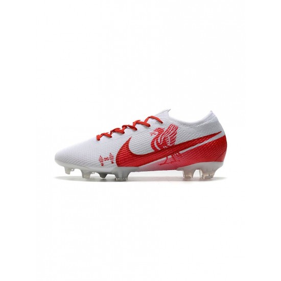 Nike Mercurial Vapor 13 Elite FG White Red Soccer Cleats