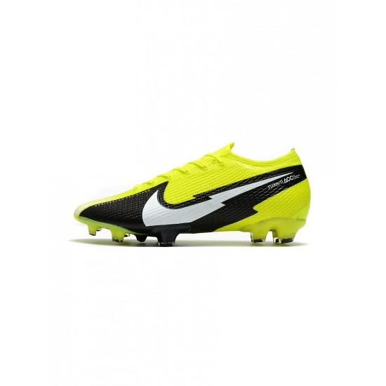 Nike Mercurial Vapor 13 Elite FG Yellow Black White Soccer Cleats