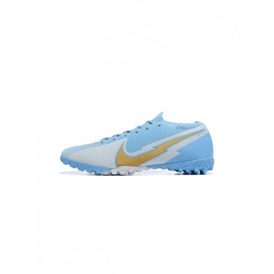 Nike Mercurial Vapor 13 Elite TF Blue White Gold Soccer Cleats