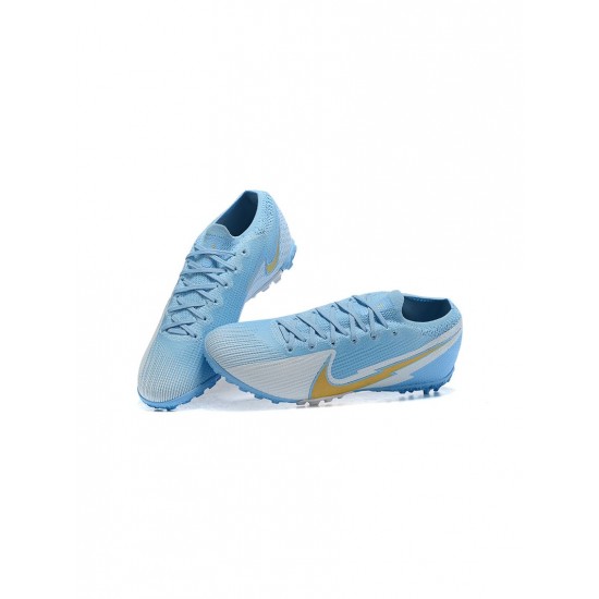 Nike Mercurial Vapor 13 Elite TF Blue White Gold Soccer Cleats
