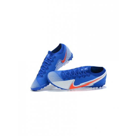 Nike Mercurial Vapor 13 Elite TF Blue White Orange Soccer Cleats