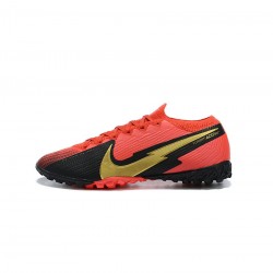 Nike Mercurial Vapor 13 Elite TF Red Black Gold Soccer Cleats