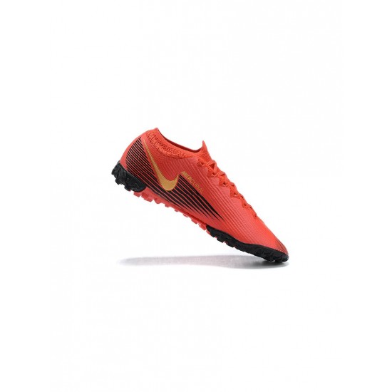 Nike Mercurial Vapor 13 Elite TF Red Black Gold Soccer Cleats