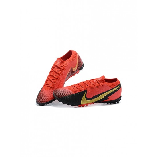 Nike Mercurial Vapor 13 Elite TF Red Black Gold Soccer Cleats