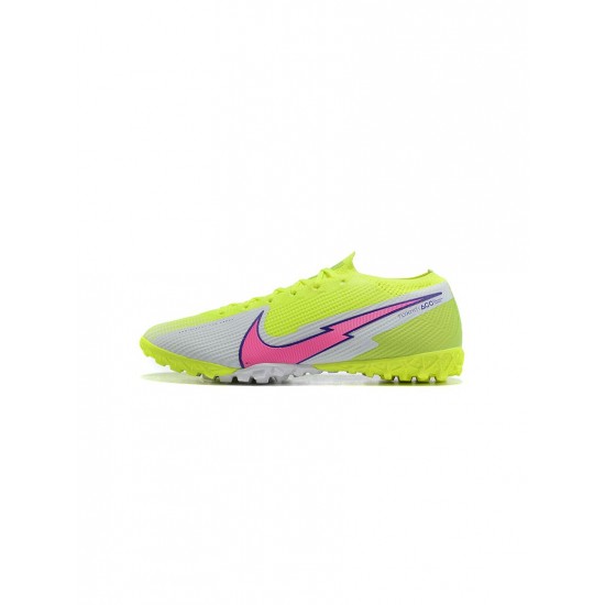 Nike Mercurial Vapor 13 Elite TF Volt White Pink Soccer Cleats