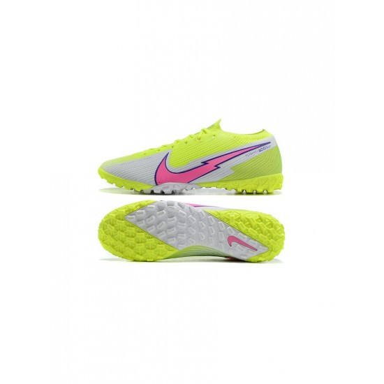 Nike Mercurial Vapor 13 Elite TF Volt White Pink Soccer Cleats