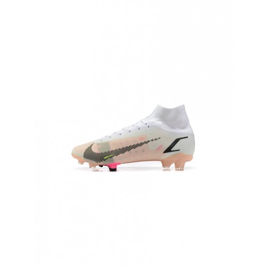 Nike Mercurial Superfly 8 Elite FG White Black Bright Crimson Pink Blast Soccer Cleats