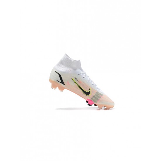 Nike Mercurial Superfly 8 Elite FG White Black Bright Crimson Pink Blast Soccer Cleats