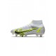 Nike Mercurial Superfly 8 Elite SG Pro White Black Metallic Silver Volt Soccer Cleats