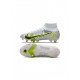 Nike Mercurial Superfly 8 Elite SG Pro White Black Metallic Silver Volt Soccer Cleats
