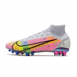 Nike Mercurial Superfly Viii Dragonfly Elite AG Pro White Metallic Silver Dark Raisin Soccer Cleats