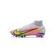 Nike Mercurial Superfly Viii Dragonfly Elite AG Pro White Metallic Silver Dark Raisin Soccer Cleats